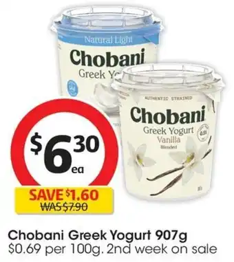 Coles Chobani Greek Yogurt 907g offer