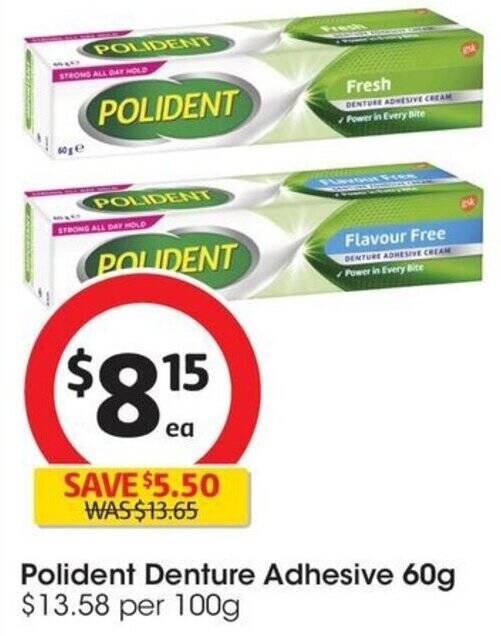 Polident Denture Adhesive 60g offer at Coles