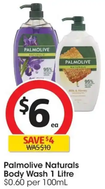 Coles Palmolive Naturals Body Wash 1 Litre offer