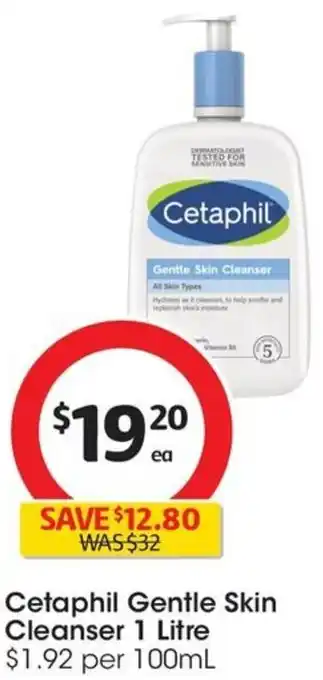 Coles Cetaphil Gentle Skin Cleanser 1 Litre offer
