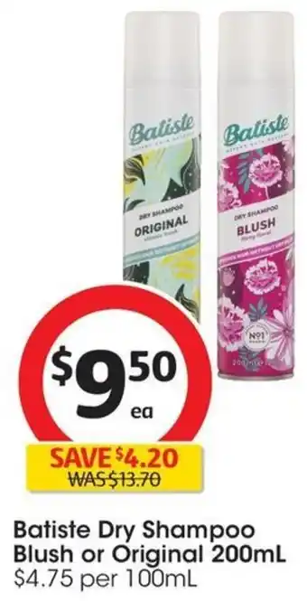 Coles Batiste Dry Shampoo Blush or Original 200mL offer