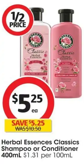 Coles Herbal Essences Classics Shampoo or Conditioner 400mL offer