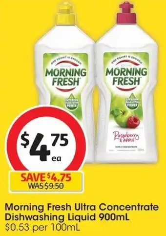 Coles Morning Fresh Ultra Concentrate Dishwashing Liquid 900mL offer