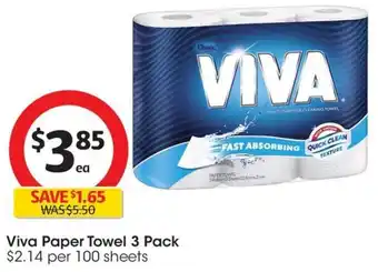 Coles Viva Paper Towel 3 Pack offer