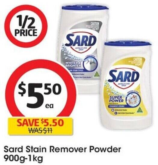 Sard Stain Remover Powder 900g1kg offer at Coles