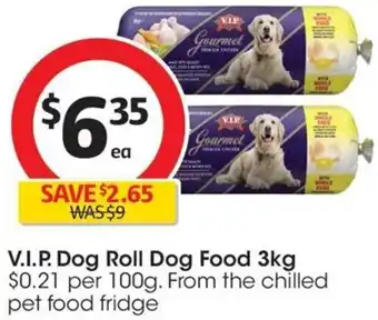 Coles V.I.P. Dog Roll Dog Food 3kg offer