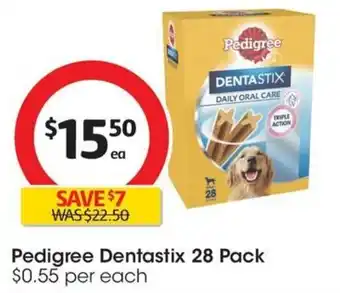 Coles Pedigree Dentastix 28 Pack offer