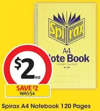 Spirax A4 Notebook 120 Pages