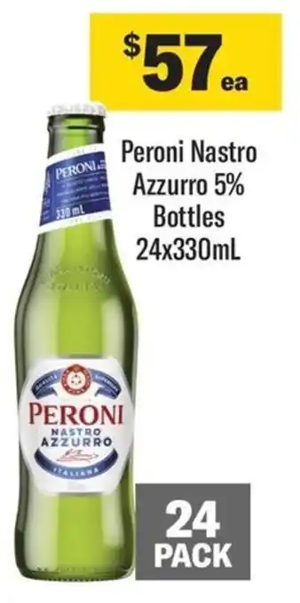 Coles Peroni Nastro Azzurro 5% Bottles 24x330mL offer