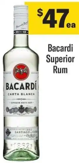 Coles Bacardi Superior Rum offer