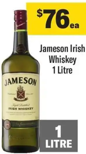 Coles Jameson Irish Whiskey 1 Litre offer