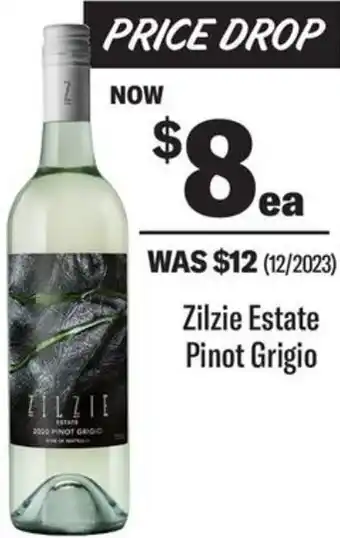 Coles Zilzie Estate Pinot Grigio offer