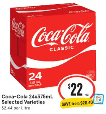 IGA Coca-Cola 24x375mL Selected Varieties offer