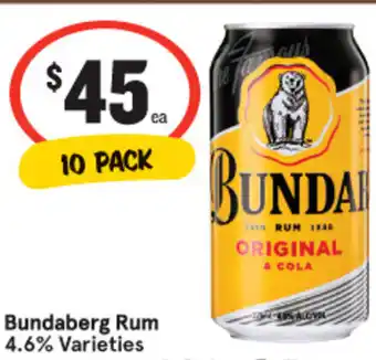 IGA Bundaberg Rum 4.6% Varieties offer