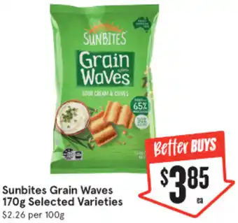 IGA Sunbites Grain Waves 170g Selected Varieties offer