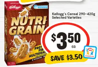 IGA Kellogg's Cereal 290-420g Selected Varieties offer
