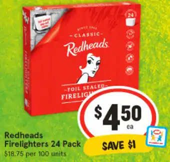 IGA Redheads Firelighters 24 Pack offer
