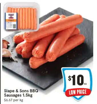 IGA Slape & Sons BBQ Sausages 1.5kg offer