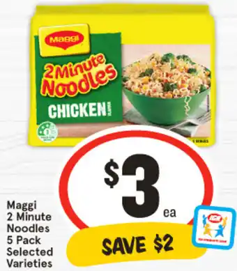 IGA Maggi 2 Minute Noodles 5 Pack Selected Varieties offer