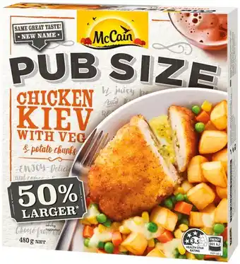 IGA Mccain pub size frozen meal 480‑500g selected varieties offer