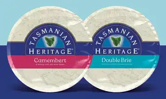 IGA Tasmanian heritage camembert or double brie cheese 250g offer