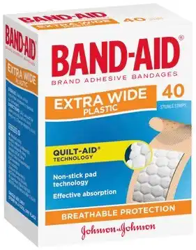 Band‑aid extra wide plastic strips 40 pack