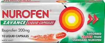 IGA Nurofen zavance ibuprofen 200mg liquid capsules 10 pack offer