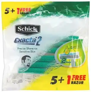 IGA Schick exacta 2 sensitive skin 5+1 free razor offer
