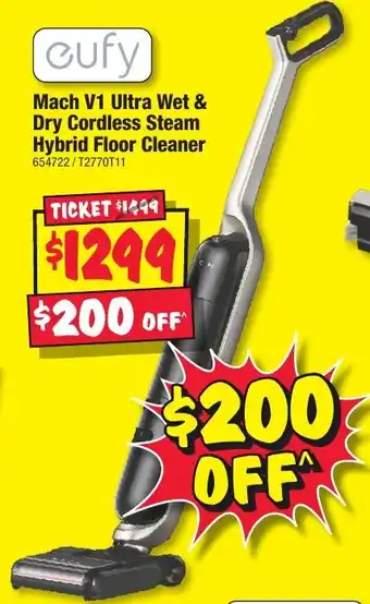 JB Hi-Fi Mach V1 Ultra Wet & Dry Cordless Steam Hybrid Floor Cleaner offer