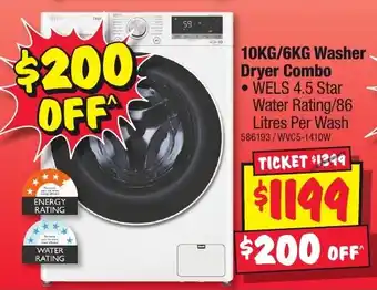 JB Hi-Fi 10KG/6KG Washer Dryer Combo offer