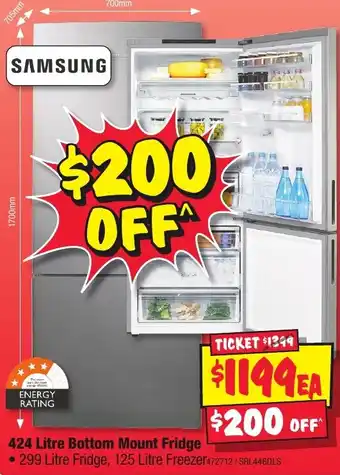 JB Hi-Fi 424 Litre Bottom Mount Fridge offer