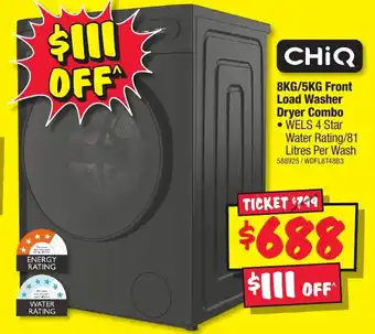 JB Hi-Fi 8KG/5KG Front Load Washer Dryer Combo offer