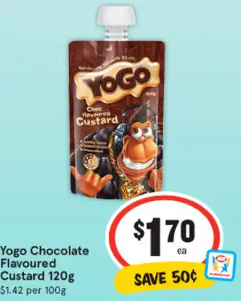 IGA Yogo Chocolate Flavoured Custard 120g offer
