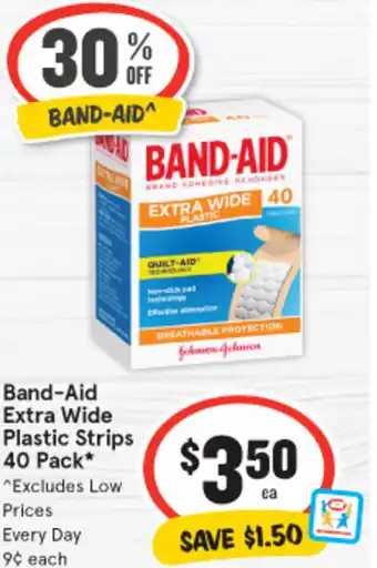 IGA Band-Aid Extra Wide Plastic Strips 40 Pack offer