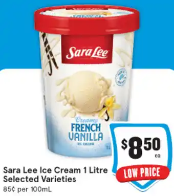 IGA Sara Lee Ice Cream 1 Litre Selected Varieties offer