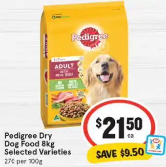 IGA Pedigree Dry Dog Food 8kg Selected Varieties offer