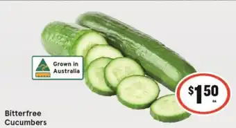 IGA Bitterfree Cucumbers offer