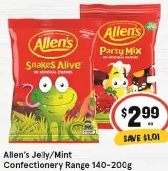 IGA Allen's Jelly/Mint Confectionery Range 140-200g offer