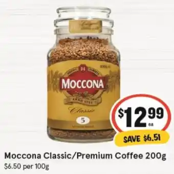 IGA Moccona Classic/Premium Coffee 200g offer