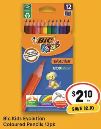 IGA Bic Kids Evolution Coloured Pencils 12pk offer