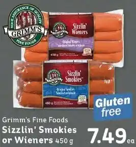 IGA Grimm's Fine Foods Sizzlin' Smokies or Wieners 450 g offer