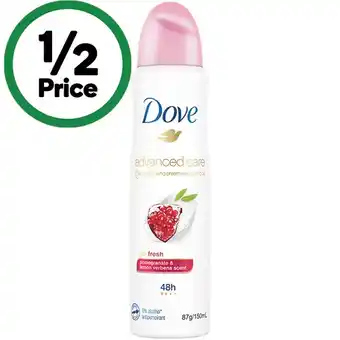 Woolworths Dove advanced care antiperspirant deodorant 150ml offer
