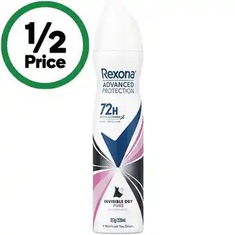 Woolworths Rexona advanced deodorant 220ml offer