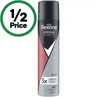 Woolworths Rexona clinical antiperspirant deodorant 180ml offer