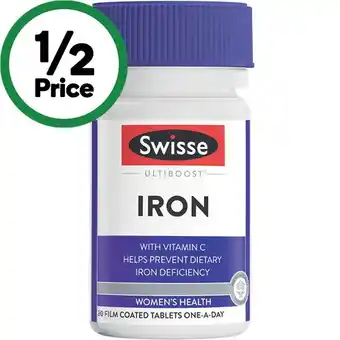 Woolworths Swisse ultiboost iron tablets pk 30 offer