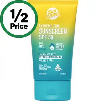 Sun zapper extreme zinc sunscreen spf50+ 90ml