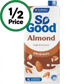 Woolworths Sanitarium so good almond milk 1 litre offer
