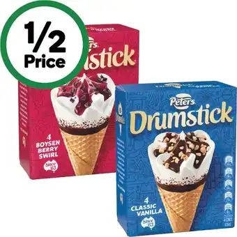 Woolworths Peters drumstick 475-490ml pk 4-6 – excludes plant based – from the freezer offer