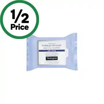 Woolworths Neutrogena night calming makeup remover cleansing wipes pk 25 offer