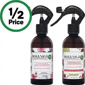 Woolworths Botanica room sprays 236ml offer